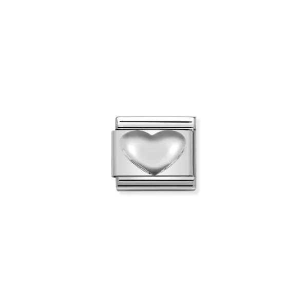 Link Corazón Relieve Plata