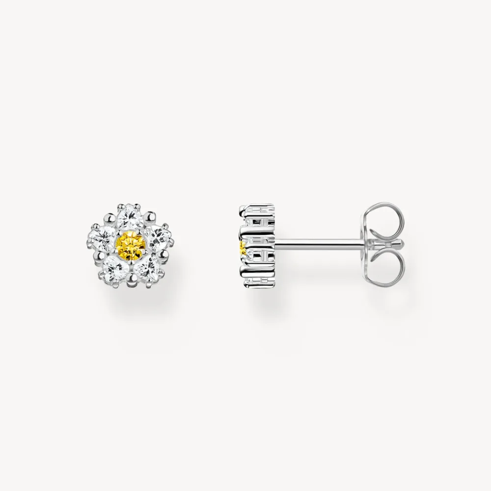 Pendientes Pequeños Margaritas Lovely Daisy Plata