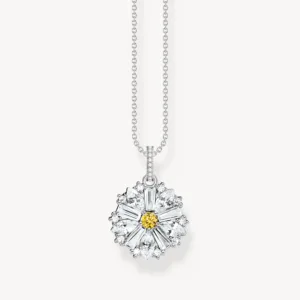 Collar Flor Margarita Lovely Daisy Plata