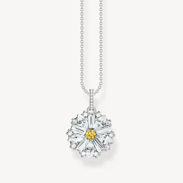 Collar Flor Margarita Lovely Daisy Plata