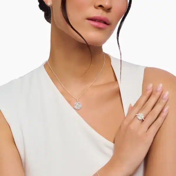 Collar Flor Margarita Lovely Daisy Plata-1
