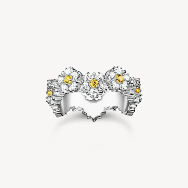 Anillo Margarita Butterfly Paradise piedras plata