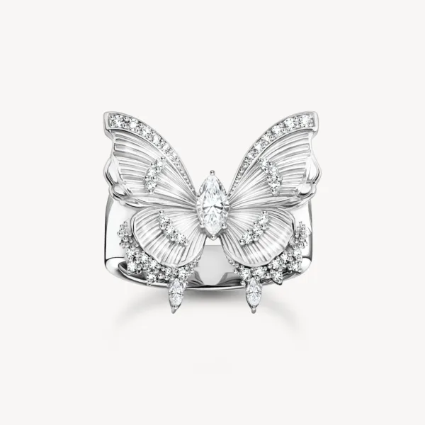 Anillo Mariposa Butterfly Paradise piedras plata