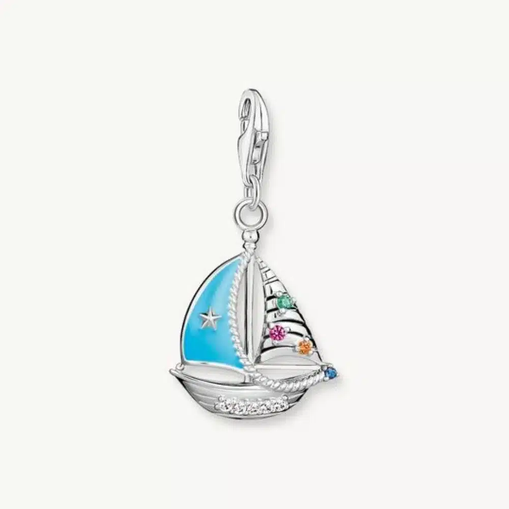 Charm Velero Azul Plata