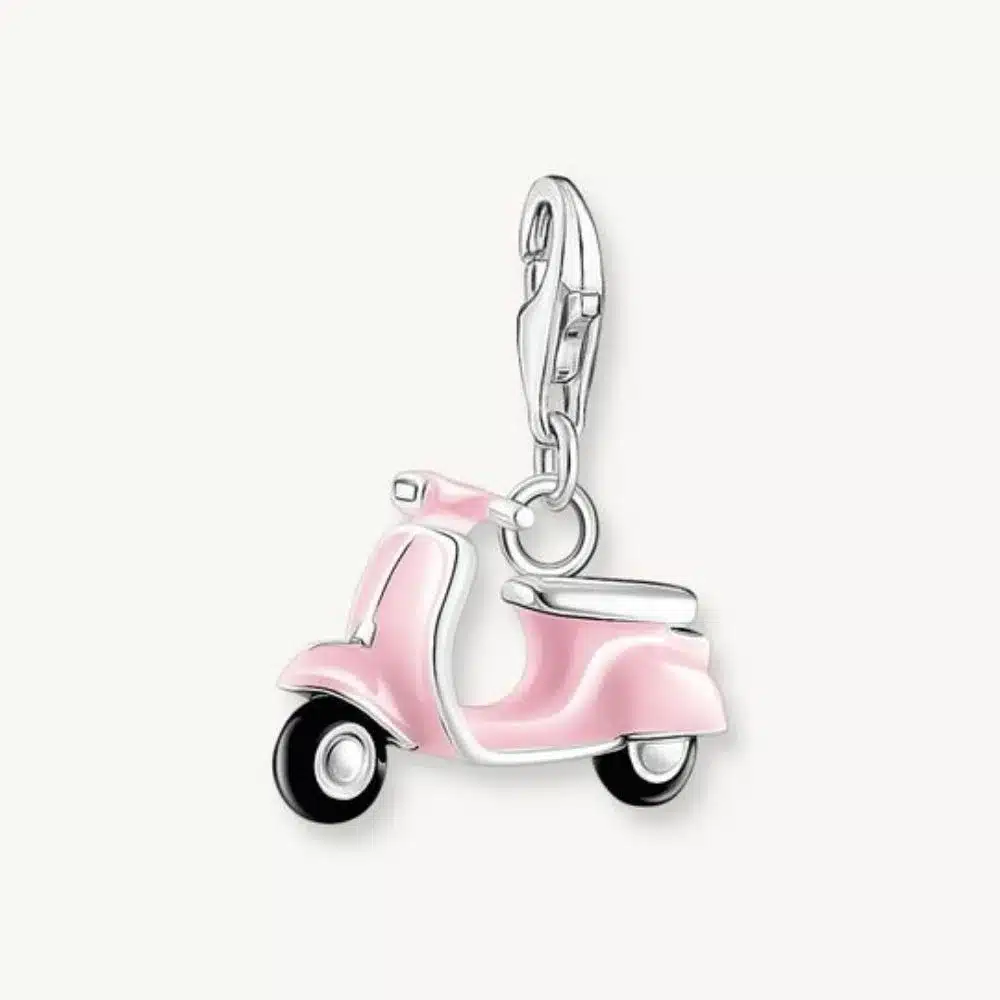 Charm Scooter Rosa Plata