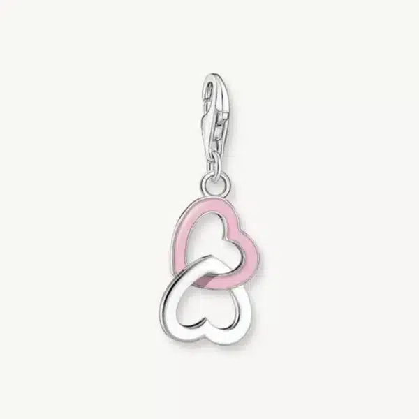Charm Corazón Rosa Plata