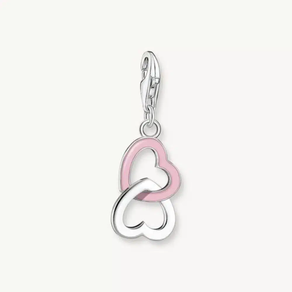 Charm Corazón Rosa Plata
