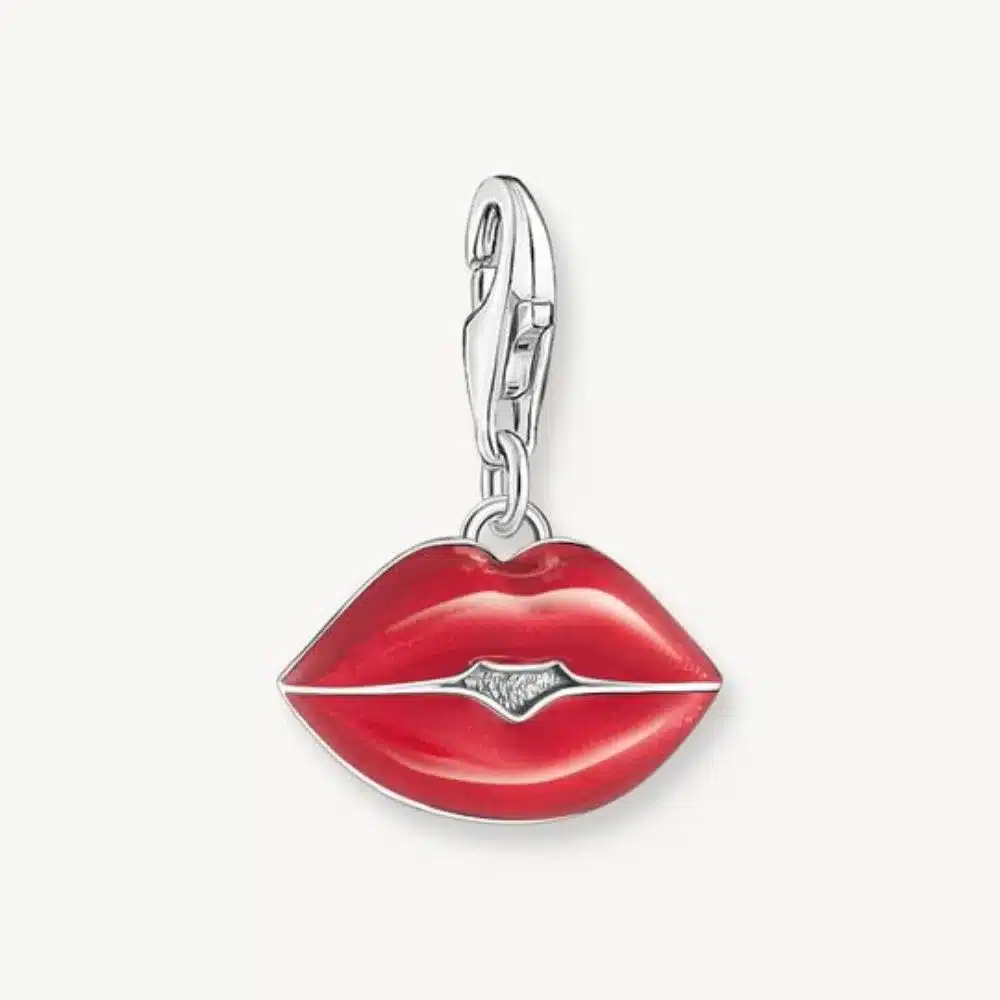 Charm Beso Rojo Plata