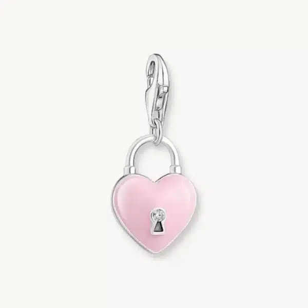 Charm Candado Corazón Rosa