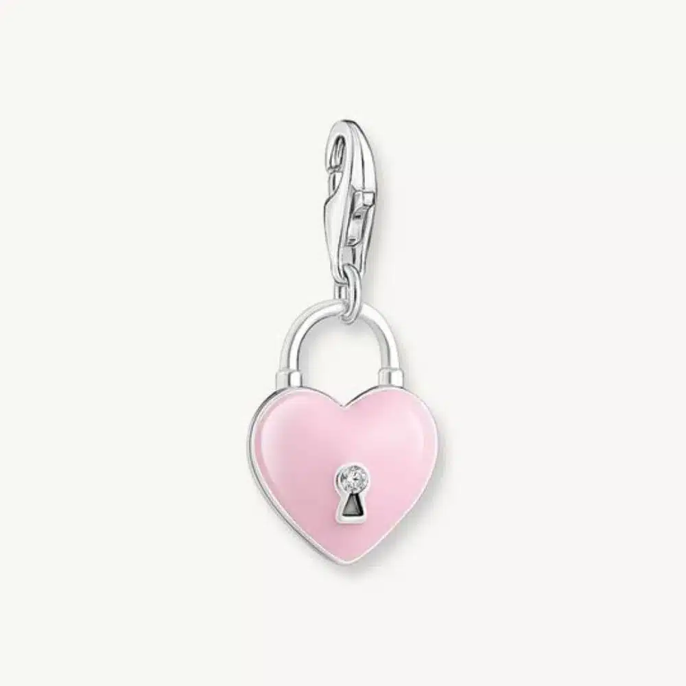 Charm Candado Corazón Rosa