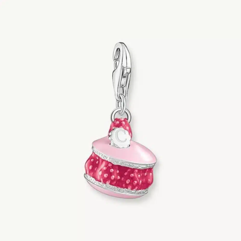 Charm Macarron Frambuesa Plata