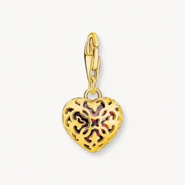 Charm Corazón Rojo Oro-1