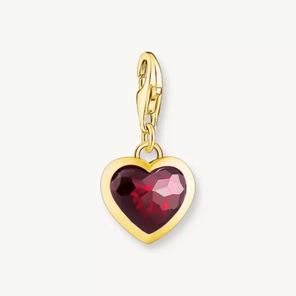 Charm Corazón Rojo Oro