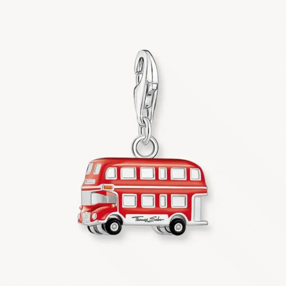 Charm Autobús Rojo Plata