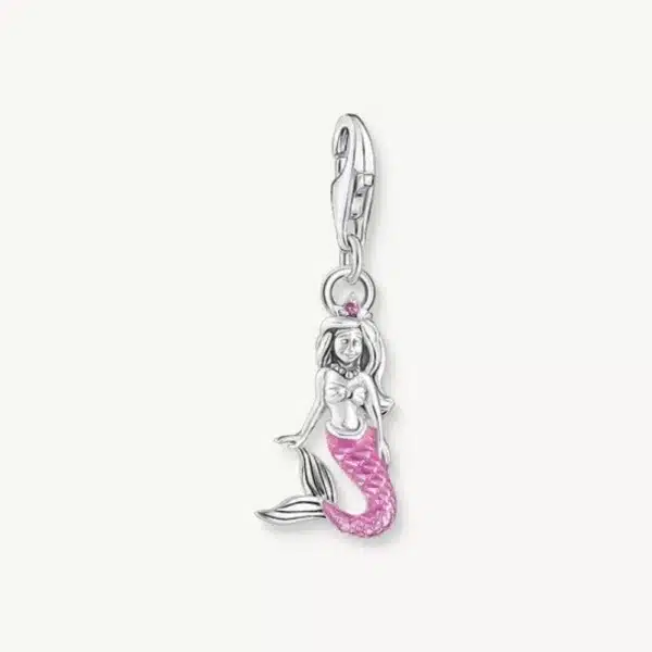 Charm Sirenita Rosa Plata