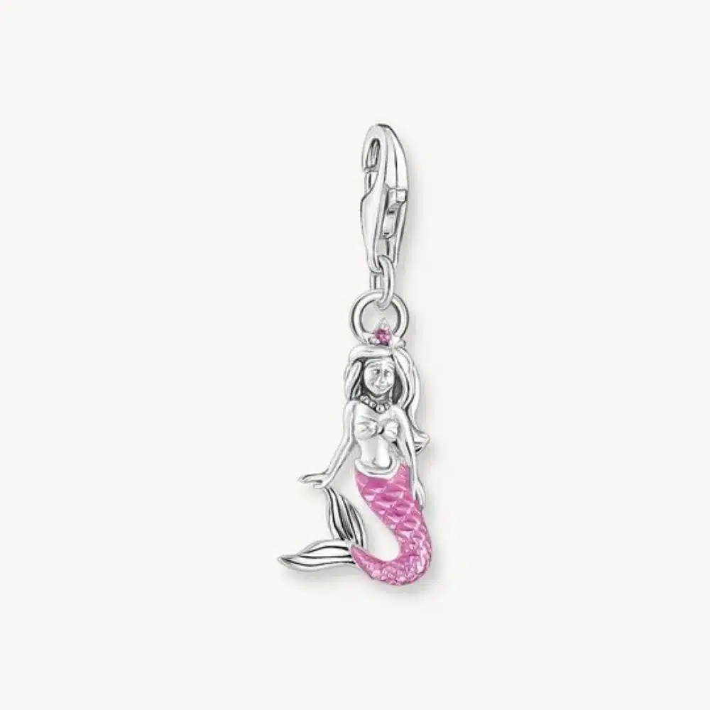 Charm Sirenita Rosa Plata