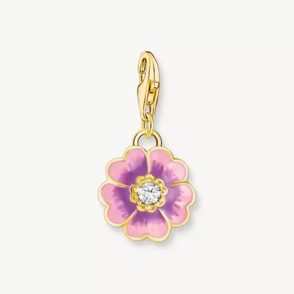 Charm Flor Rosa Oro