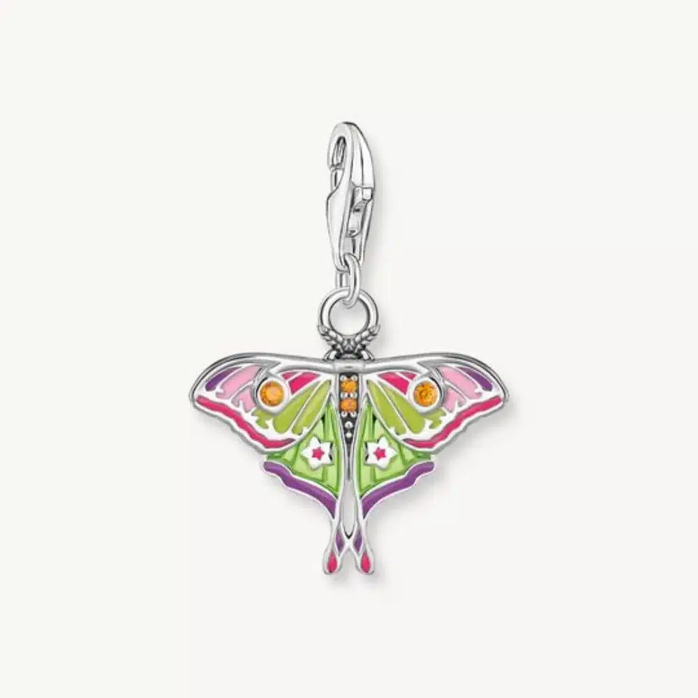 Charm Polilla Colores Plata