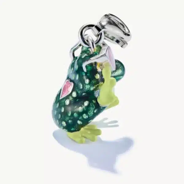 Charm Rana Verde Plata-1