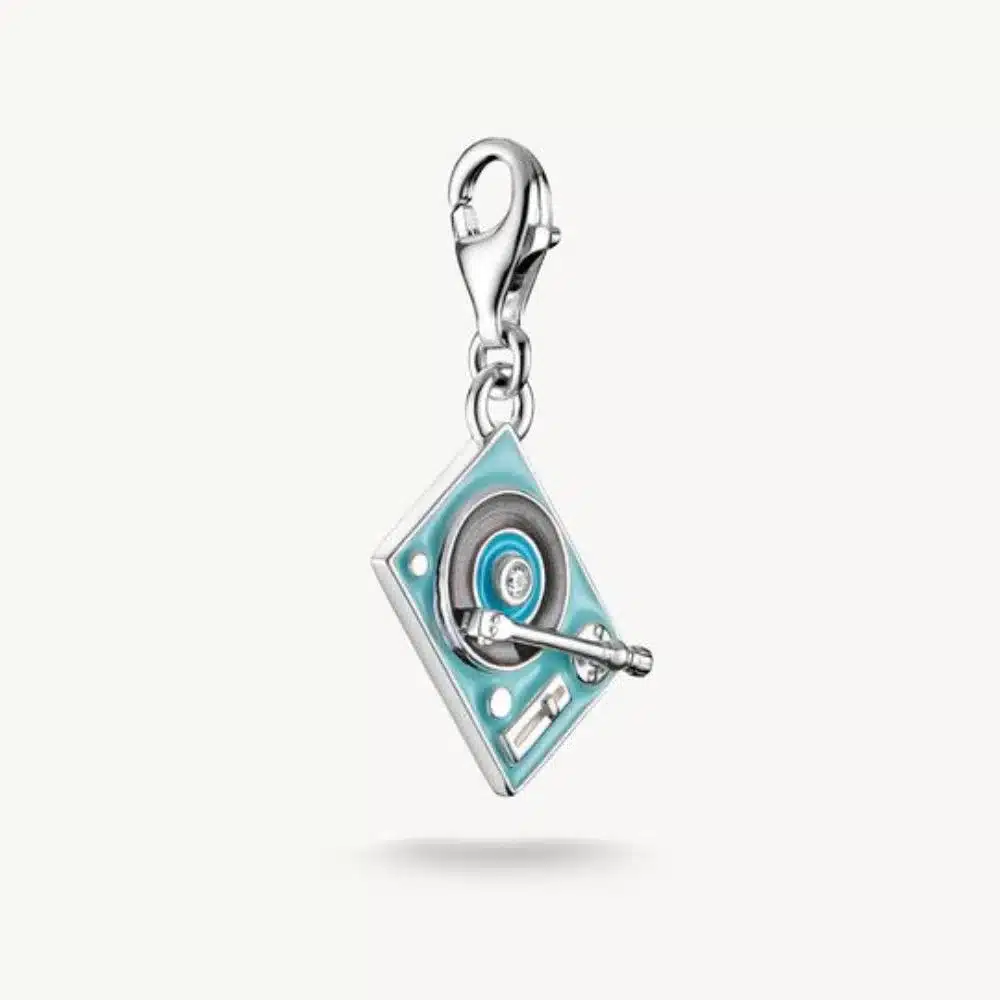 Charm Tocadiscos Azul Plata