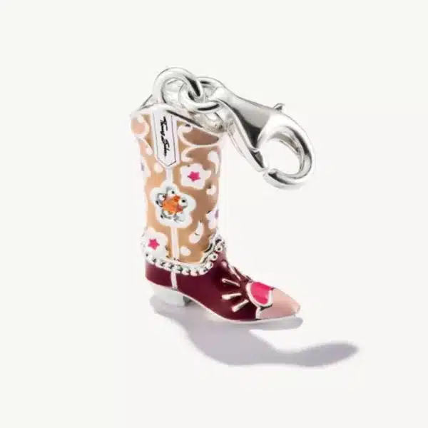 Charm Botas Cowboy Plata-1