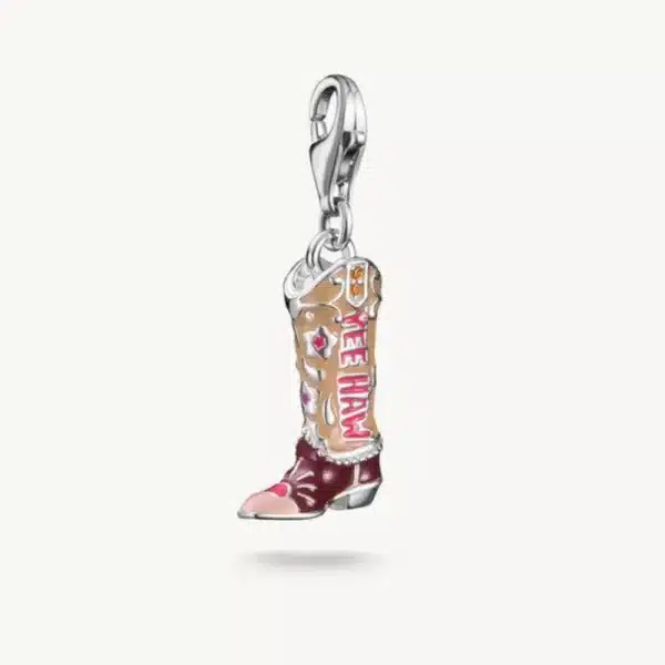 Charm Botas Cowboy Plata