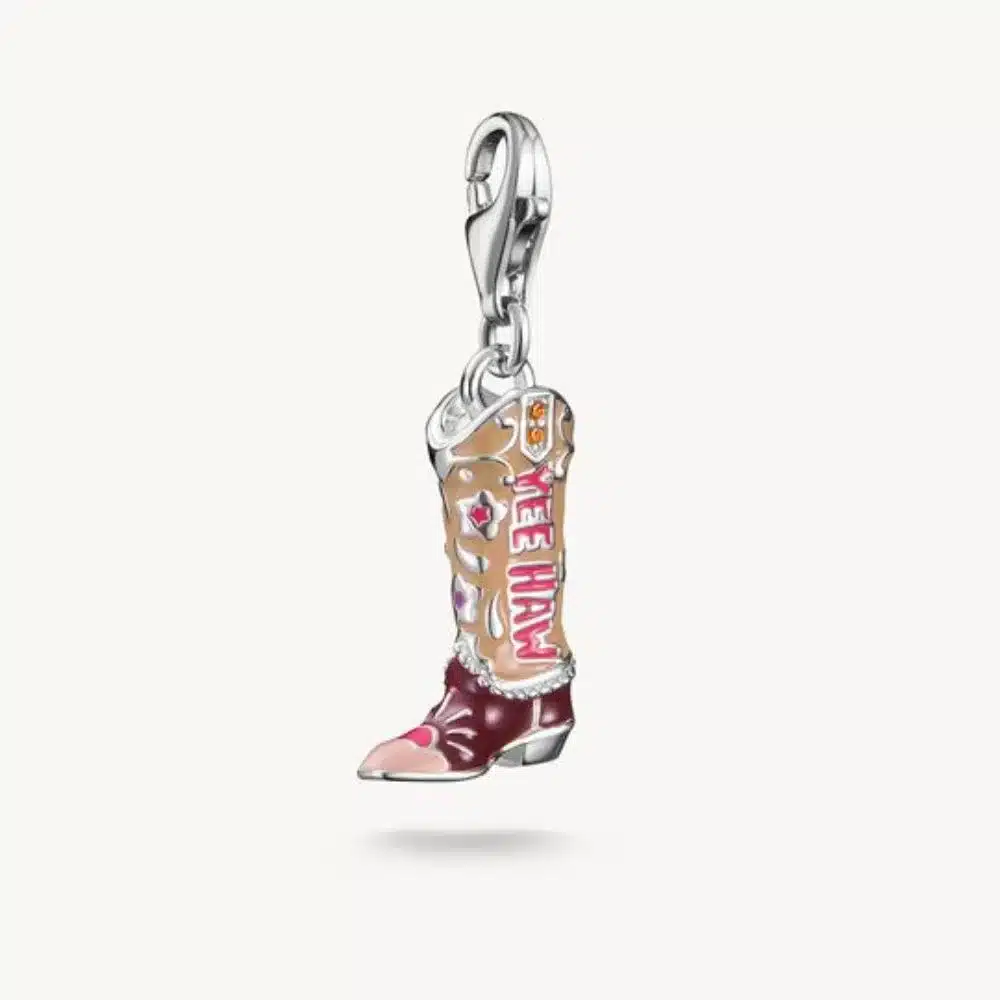 Charm Botas Cowboy Plata