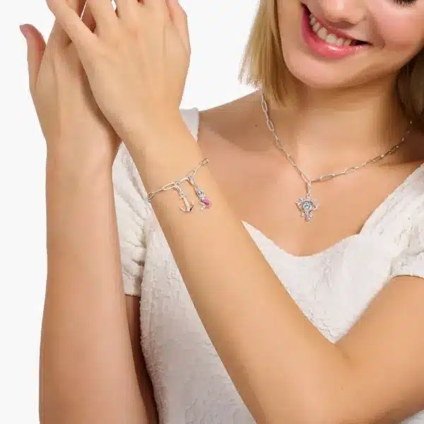 Charm Ancla Piedras Plata-1